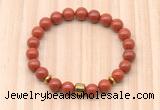 CGB8867 8mm, 10mm red jasper, drum & rondelle hematite beaded bracelets