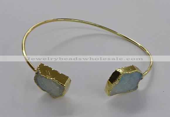 CGB918 13*18mm - 15*20mm freeform druzy agate gemstone bangles