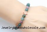 CGB9381 8mm, 10mm Indian agate & cross hematite power beads bracelets