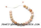 CGB9464 8mm, 10mm fossil coral & cross hematite adjustable bracelets