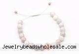 CGB9488 8mm, 10mm white crazy lace agate & cross hematite adjustable bracelets