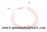 CGB9511 8mm, 10mm rose quartz & cross hematite adjustable bracelets