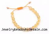 CGB9514 8mm, 10mm citrine & round hematite adjustable bracelets