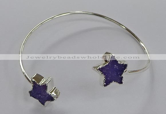 CGB969 15*15mm - 18*18mm star druzy agate bangles wholesale