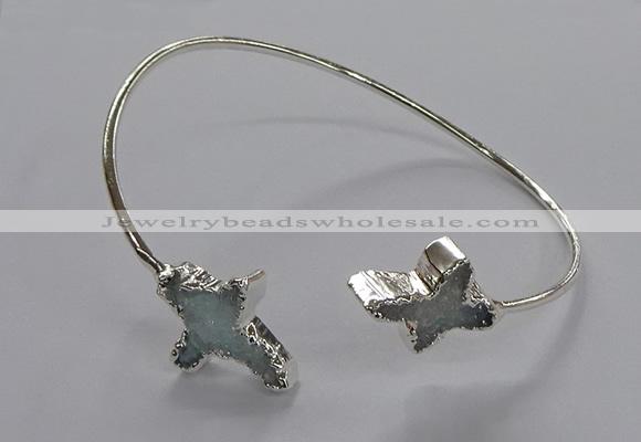 CGB996 13*18mm - 15*20mm cross druzy agate bangles wholesale