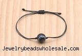CGB9960 Fashion 12mm black banded agate adjustable bracelet jewelry