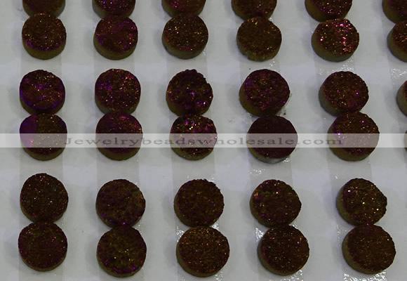 CGC100 12mm flat round druzy quartz cabochons wholesale