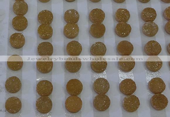 CGC104 12mm flat round druzy quartz cabochons wholesale