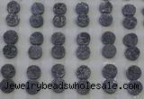 CGC108 12mm flat round druzy quartz cabochons wholesale