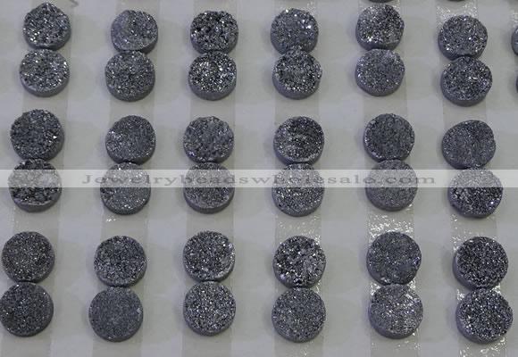 CGC108 12mm flat round druzy quartz cabochons wholesale