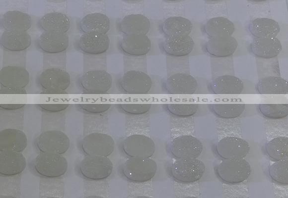 CGC166 10*14mm oval druzy quartz cabochons wholesale