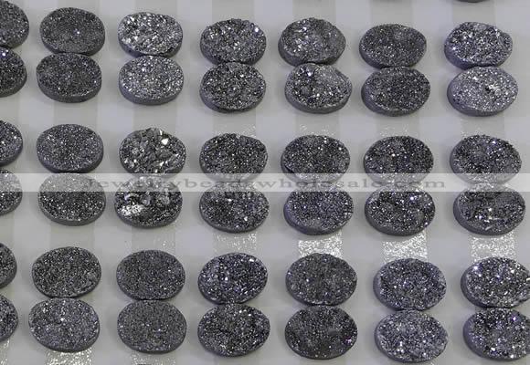 CGC172 12*16mm oval druzy quartz cabochons wholesale