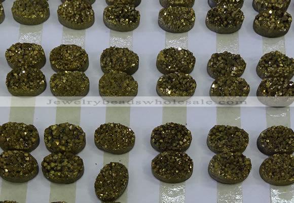 CGC197 15*20mm oval druzy quartz cabochons wholesale