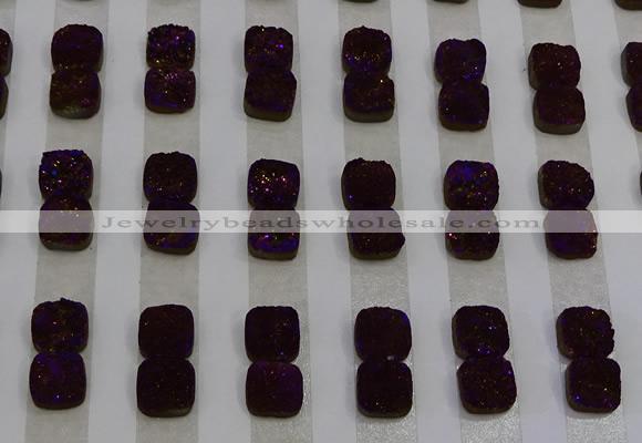 CGC212 10*10mm square druzy quartz cabochons wholesale