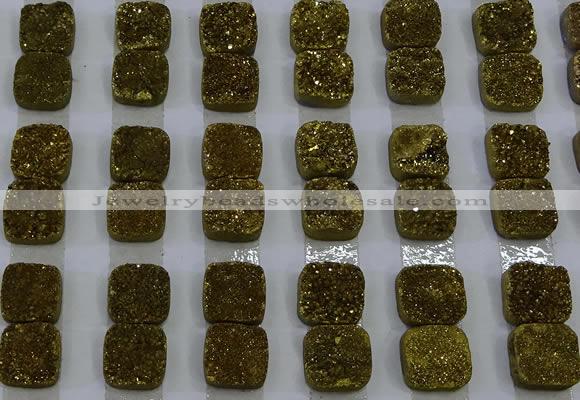 CGC220 12*12mm square druzy quartz cabochons wholesale