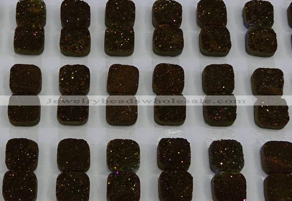CGC225 12*12mm square druzy quartz cabochons wholesale