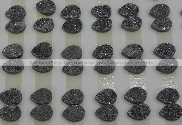 CGC233 10*14mm flat teardrop druzy quartz cabochons wholesale