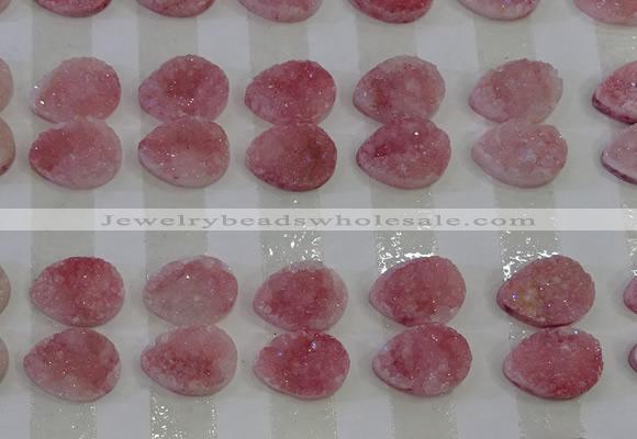 CGC254 13*18mm flat teardrop druzy quartz cabochons wholesale