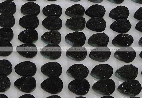 CGC257 13*18mm flat teardrop druzy quartz cabochons wholesale