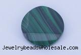 CGC41 25mm faceted coin natural malachite gemstone cabochons