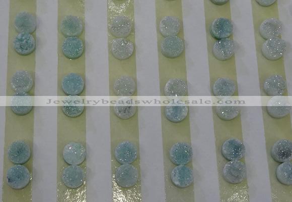 CGC81 8mm flat round druzy quartz cabochons wholesale