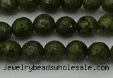 CGJ461 15.5 inches 6mm faceted round green jasper beads wholesale