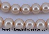 CGL45 5PCS 16 inches 10mm round dyed glass pearl beads wholesale