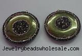 CGP1583 45mm coin pyrite gemstone pendants wholesale