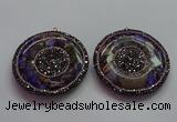 CGP1594 55mm coin sea sediment jasper pendants wholesale