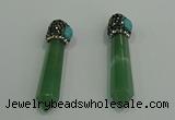 CGP188 10*55mm sticks green aventurine pendants wholesale