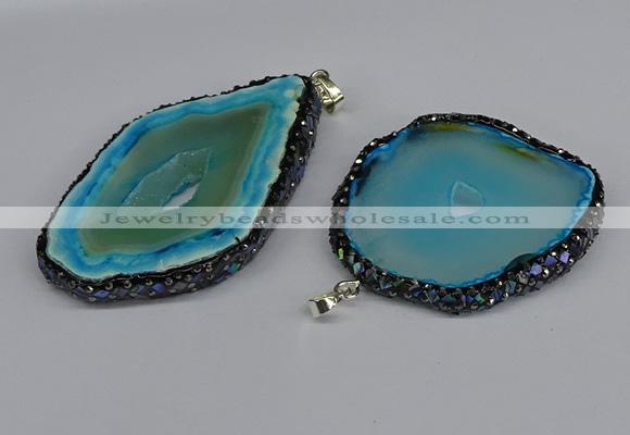 CGP3398 45*50mm - 45*60mm freeform druzy agate pendants