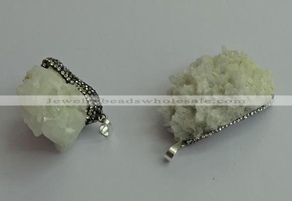 CGP562 25*30mm - 35*50mm freeform druzy agate pendants wholesale