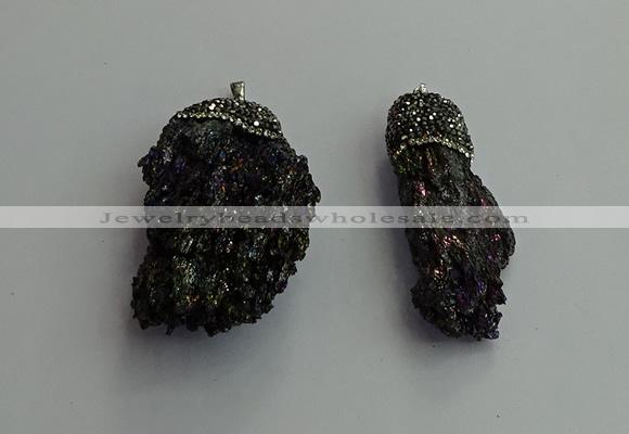 CGP606 22*50mm - 35*60mm nuggets gemstone pendants wholesale