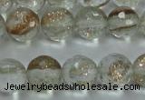 CGQ24 15.5 inches 8mm faceted round gold sand quartz beads