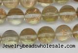 CGQ60 15.5 inches 8mm round gold sand quartz beads wholesale