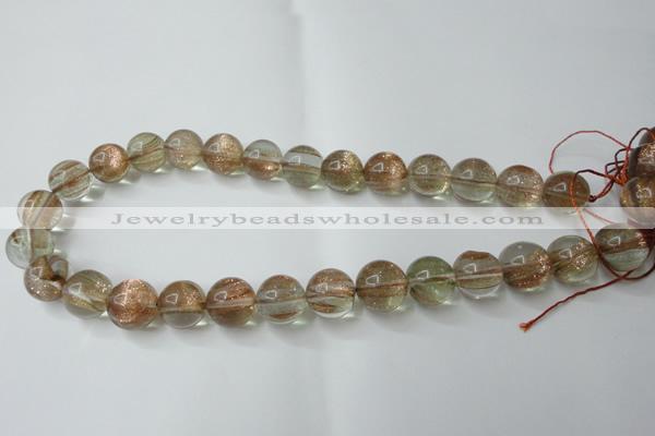 CGQ61 15.5 inches 14mm round gold sand quartz beads wholesale