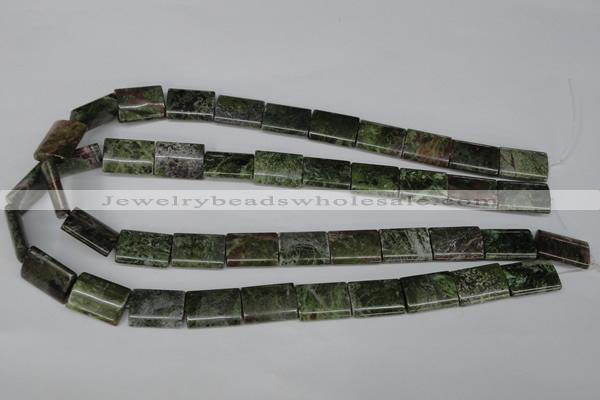 CGR36 15.5 inches 13*18mm flat tube green rain forest stone beads