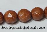 CGS61 15.5 inches 14mm faceted round goldstone beads wholesale