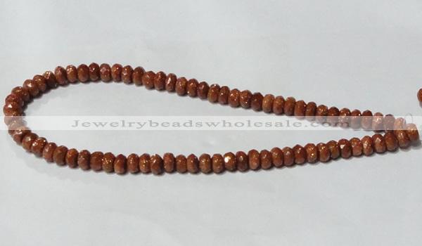 CGS67 15.5 inches 5*8mm faceted rondelle goldstone beads wholesale