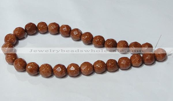 CGS89 15.5 inches 16mm faceted round goldstone beads wholesale