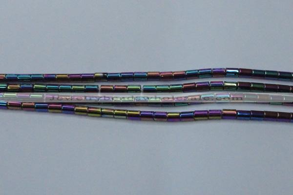 CHE770 15.5 inches 3*5mm tube plated hematite beads wholesale