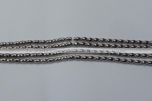CHE794 15.5 inches 3*5mm rice plated hematite beads wholesale