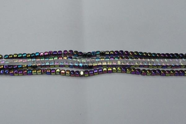 CHE852 15.5 inches 2*2mm dice platedhematite beads wholesale