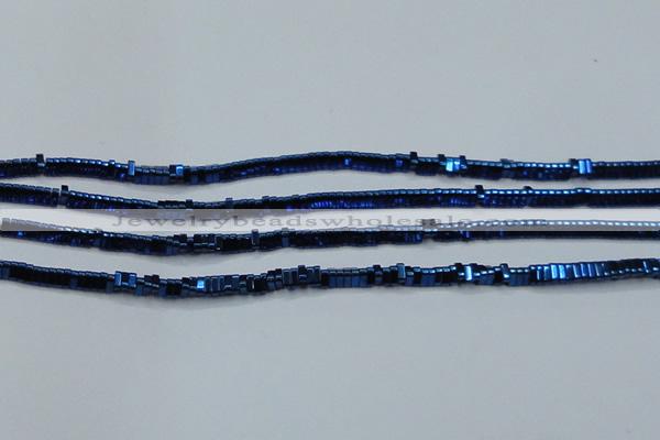 CHE924 15.5 inches 1*3mm triangle plated hematite beads wholesale