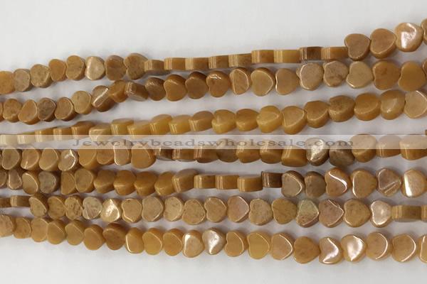 CHG115 15.5 inches 6mm flat heart red aventurine beads wholesale