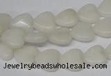 CHG23 15.5 inches 10*10mm heart white jade gemstone beads wholesale