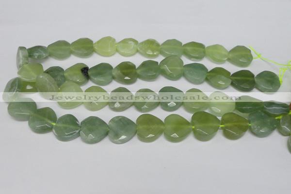 CHG96 15.5 inches 18*18mm faceted heart New jade beads wholesale