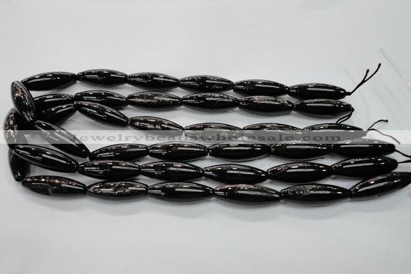 CHS56 15.5 inches 10*30mm rice natural hypersthene beads