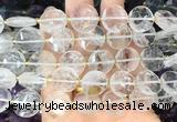 CIBS45 15 inches 15mm faceted coin white crystal beads wholesale