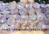 CIBS47 15 inches 15mm faceted coin amethyst beads wholesale